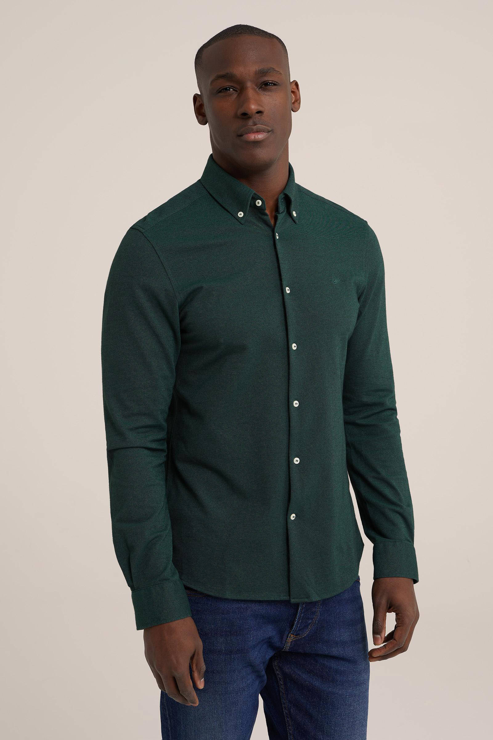 WE Fashion slim fit overhemd groen wehkamp