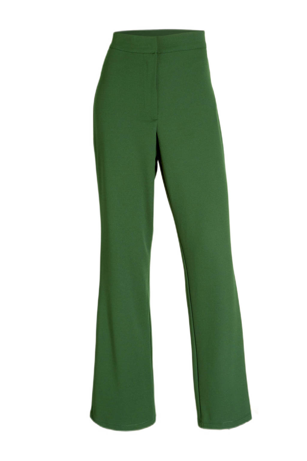 AWARE by VERO MODA high waist straight fit pantalon VMDENICE  van gerecycled polyester donkergroen