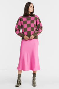 SELECTED FEMME maxi rok SLFLENA van gerecycled polyester roze