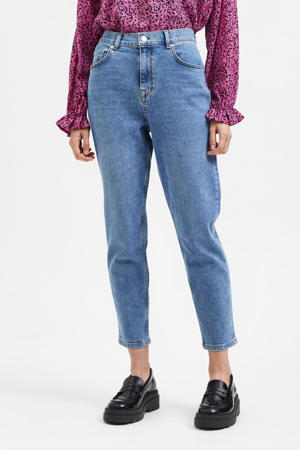 high waist mom jeans SLFFELINA FRIDA met biologisch katoen light denim