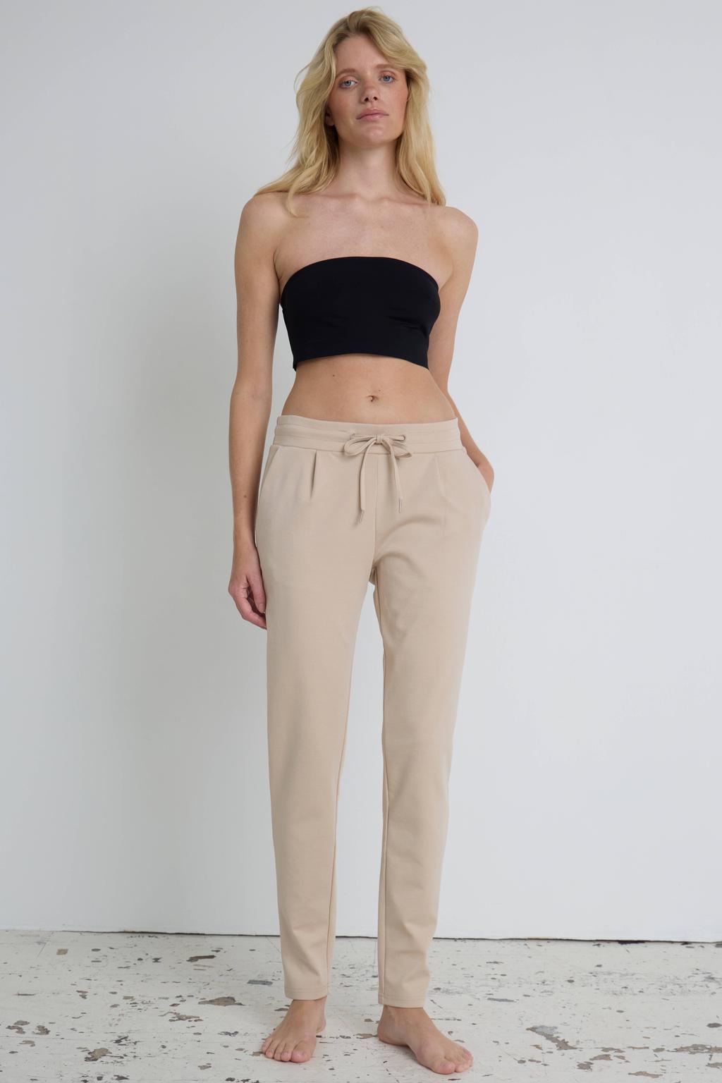 ICHI slim fit pantalon IHKATE zand