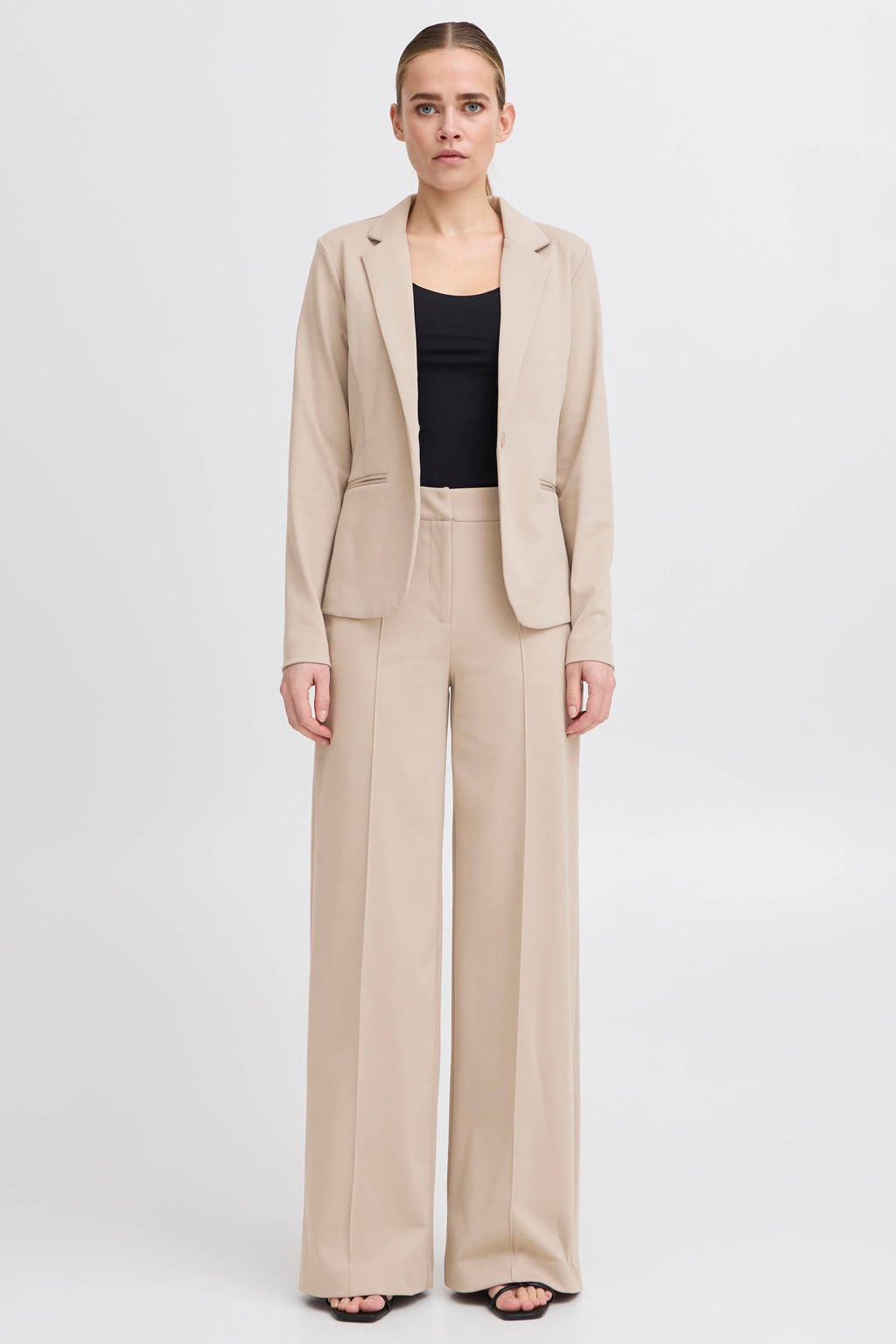 ICHI getailleerde blazer IHKATE zand