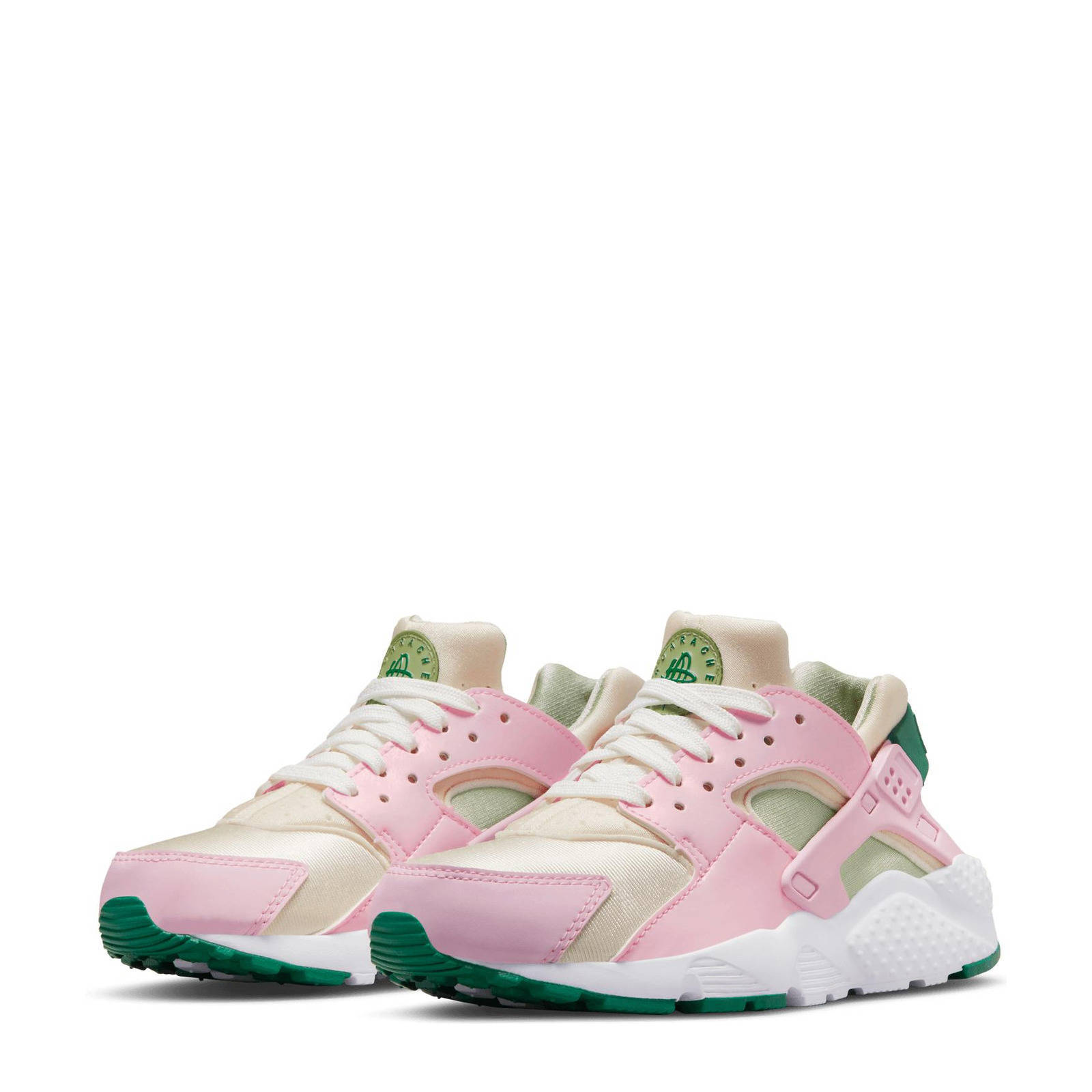 Nike Huarache Run SE sneakers lichtroze/ecru/groen | wehkamp