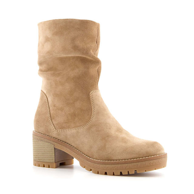 Suede Scapino Boots Dames Scapino Leren Enkelboots Beige Wehkamp