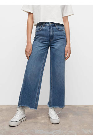 cropped high waist wide leg jeans changeant blauw