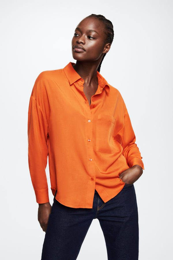 Blouses lange mouw oranje VILA main image 0