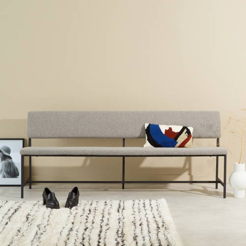 NOUS Living eetkamerbank Sven 200 cm - Grijs (bouclé)