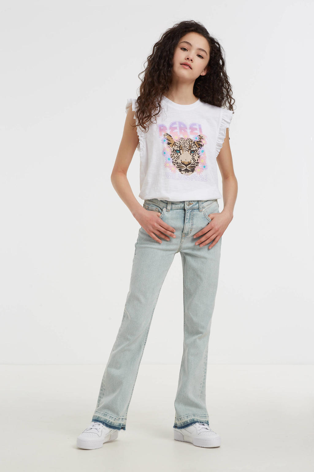 Anytime flared jeans lichtblauw