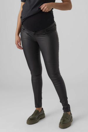 coated skinny zwangerschapsbroek zwart