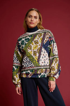 sweater SWEATER - Eclectic Tribal van biologisch katoen green