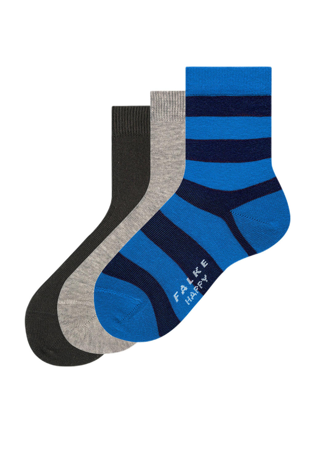 FALKE sokken - blauw/grijs (set van 3)