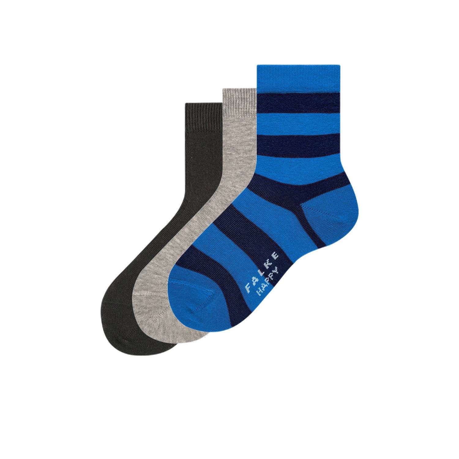 Falke sokken set van 3 blauw grijs Katoen All over print 27-30