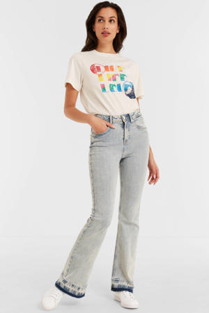 high rise flared jeans lichtblauw