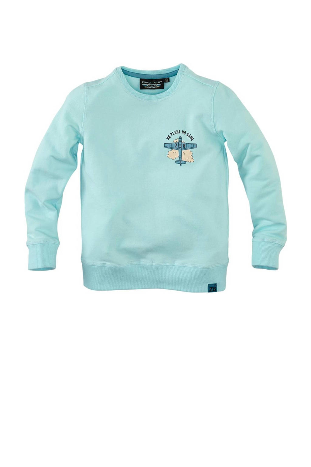 Z8 sweater Jona met printopdruk tuquoise