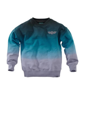 sweater Alfred grijs/lichtblauw/petrol