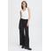 ICHI high waist wide leg pantalon IHKATE SUS LONG WIDE van polyester zwart