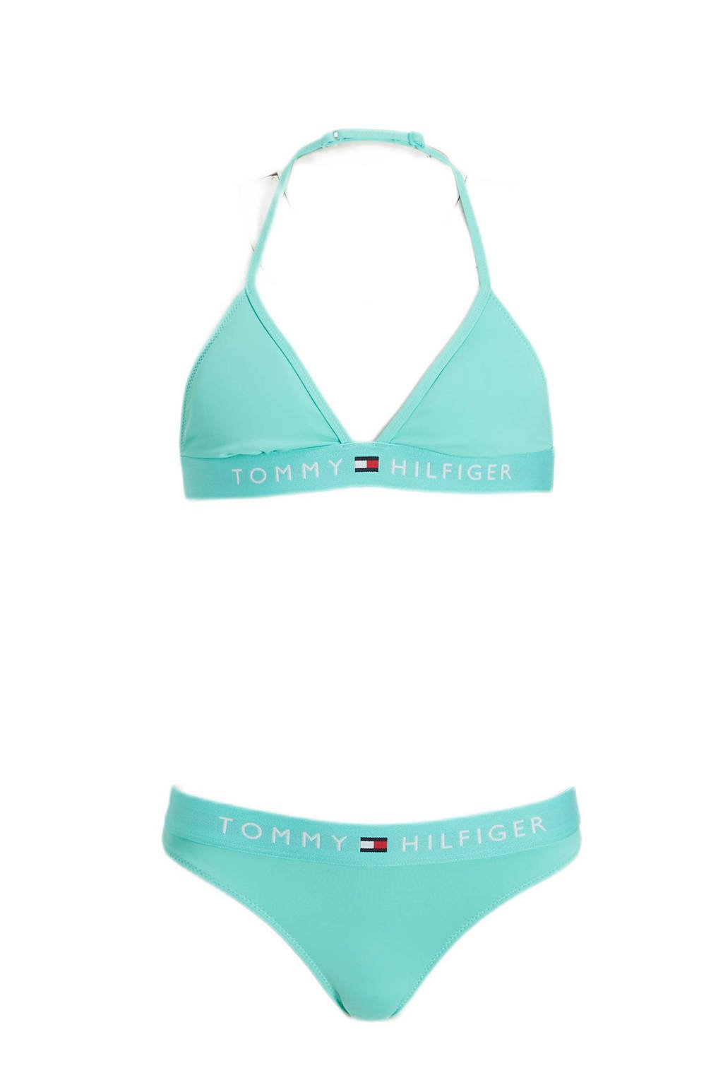 Smerig Vernederen veerboot Tommy Hilfiger triangel bikini turquoise | wehkamp