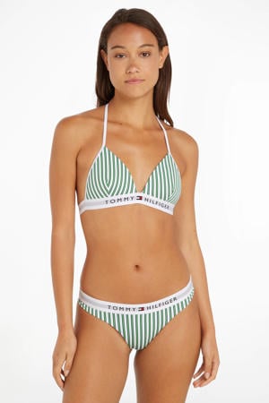 voorgevormde triangel bikinitop groen/wit