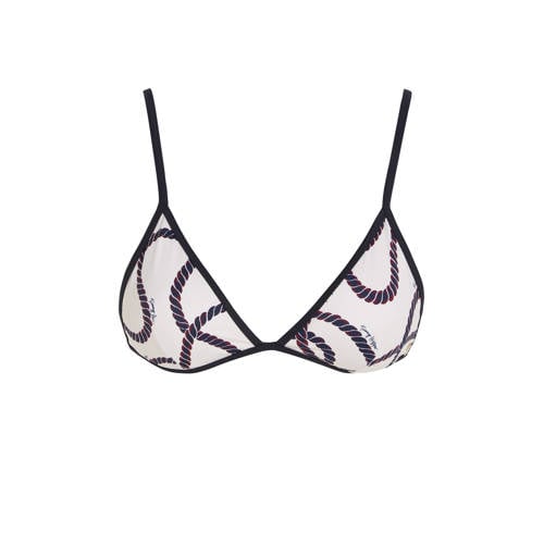 Tommy Hilfiger niet-voorgevormde triangel bikinitop wit/donkerblauw