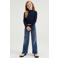 WE Fashion ribgebreide longsleeve donkerblauw