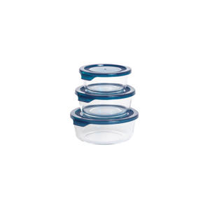 Glazen Vershoudbakjes Glas - To Go - met Deksels - Ovenschalen - Cook & Fresh - 3 delig