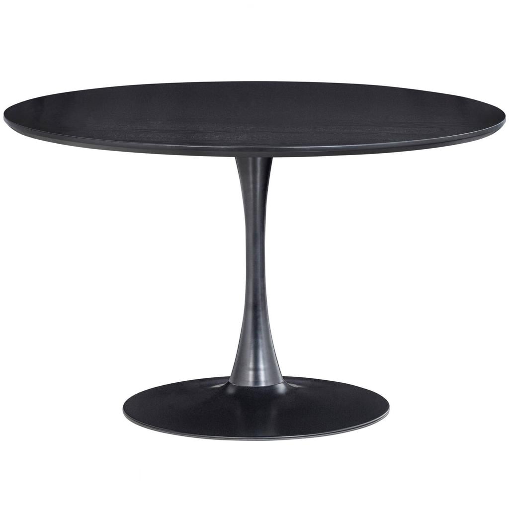 WOOOD Sammy Ronde Eettafel - MDF/staal - Zwart - 75x120x120