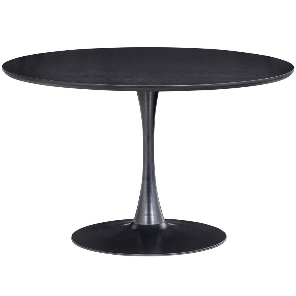 WOOOD WOOOD Sammy Ronde Eettafel - MDF/staal - Zwart - 75x120x120