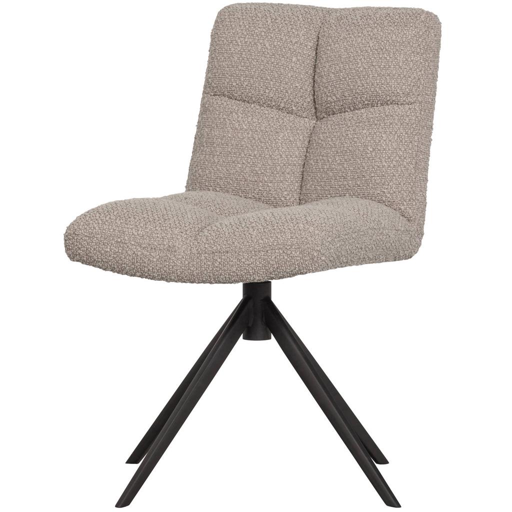 WOOOD WOOOD Vinny Draaibare Eetkamerstoel - Bouclé - Zand - 80x48x45