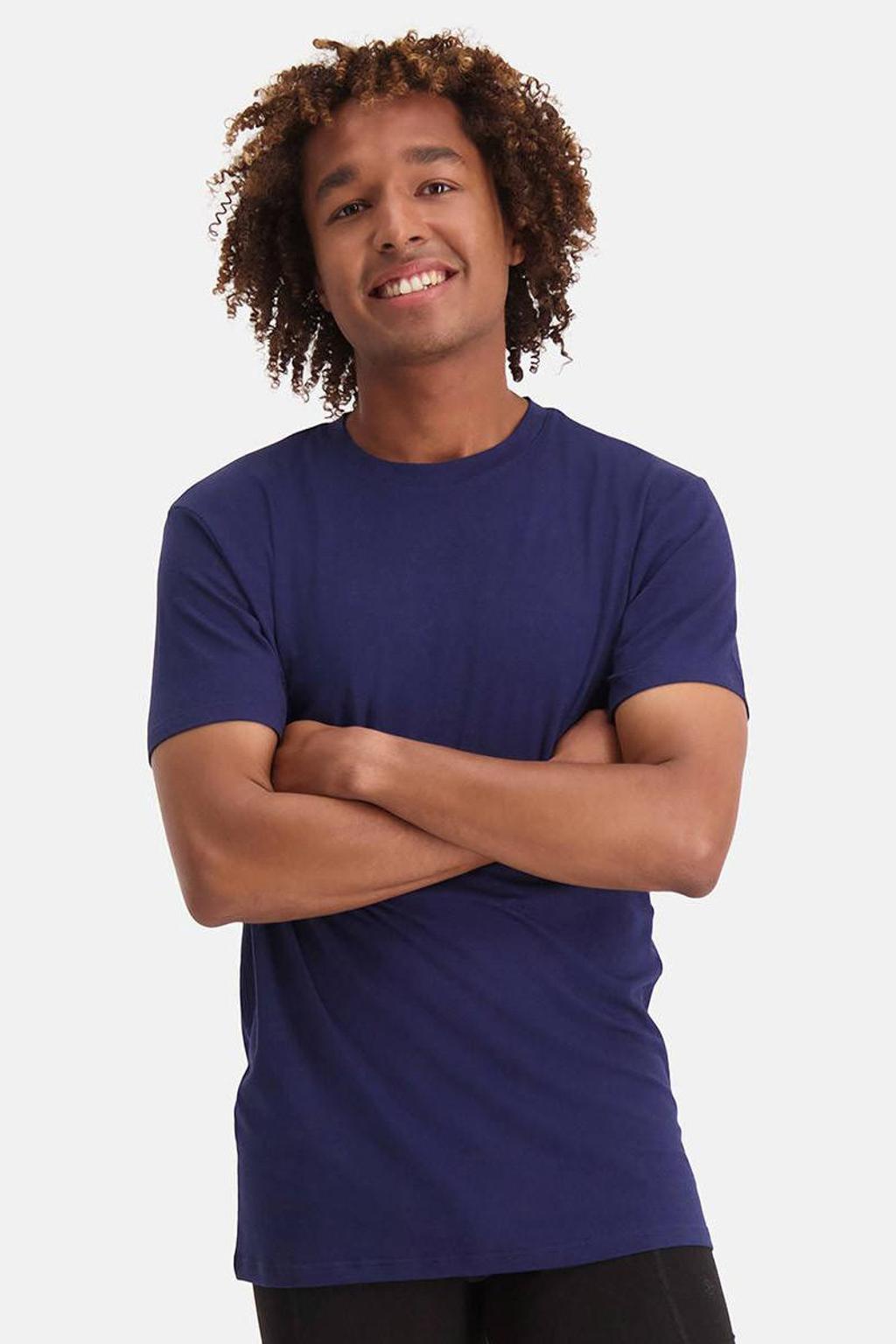 Bamboo Basics ondershirt Ruben met bamboe (set van 2) donkerblauw