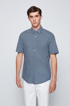 regular fit overhemd Luka met all over print medium blue