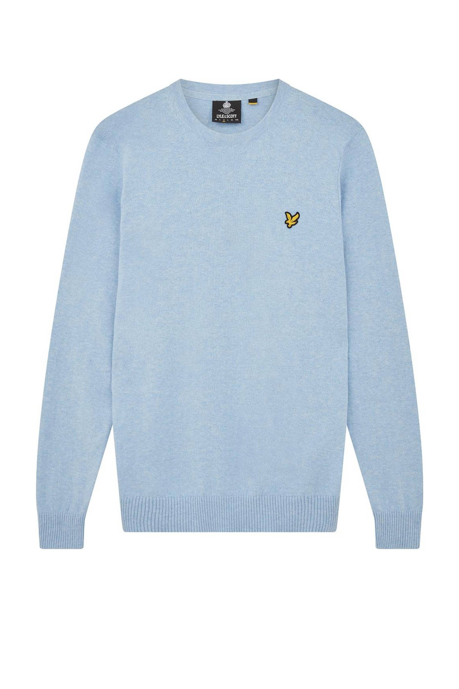 Lyle Scott trui met wol light blue wehkamp