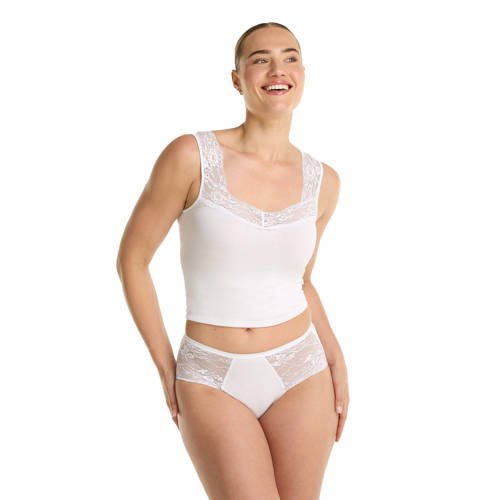 ten Cate Basic midislip met kant wit afbeelding