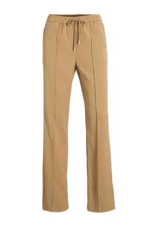 high waist straight fit pantalon Luca beige
