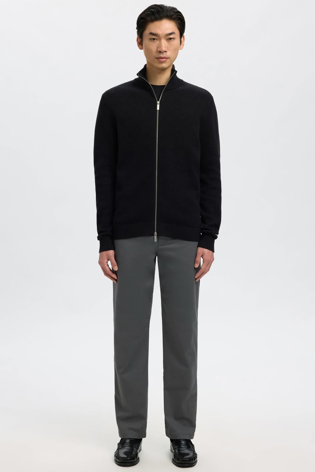 Selected straight chino grijs