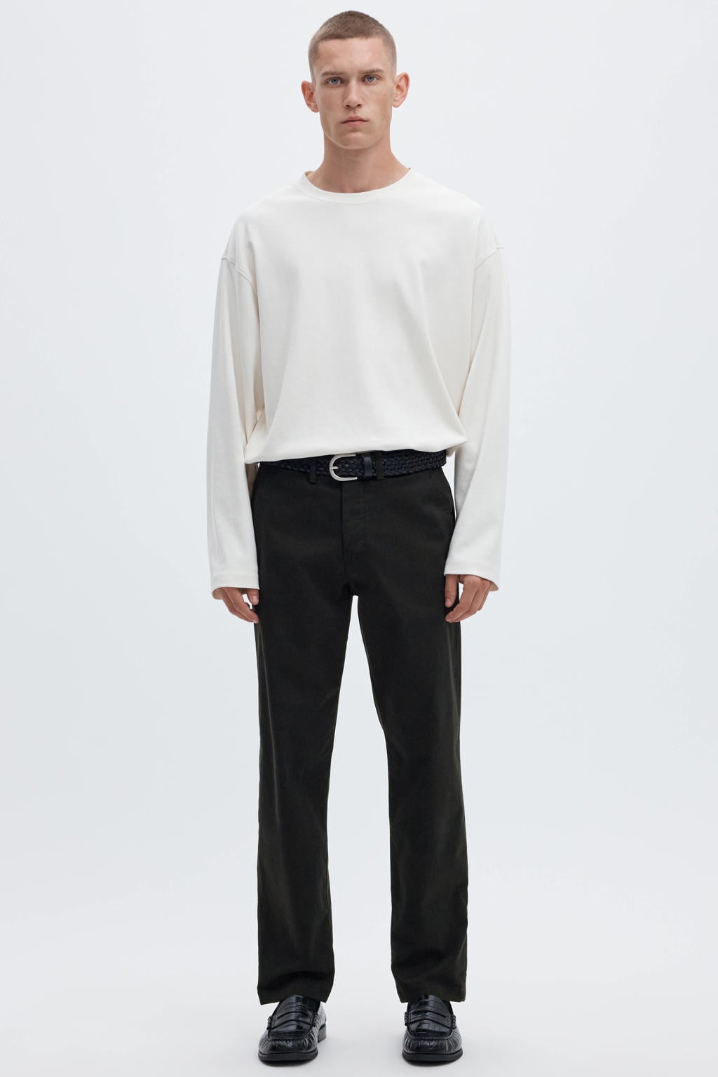 Selected straight chino zwart
