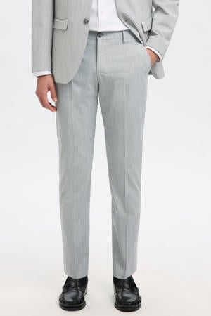 slim fit pantalon lichtgrijs