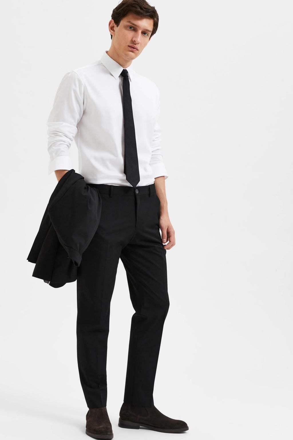 Selected slim fit pantalon zwart