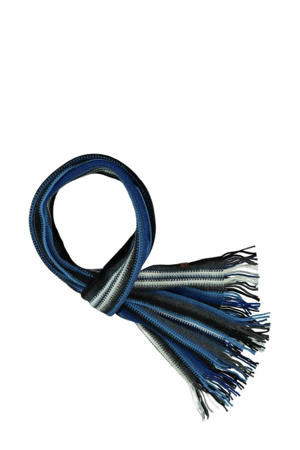 gestreepte sjaal blauw multi