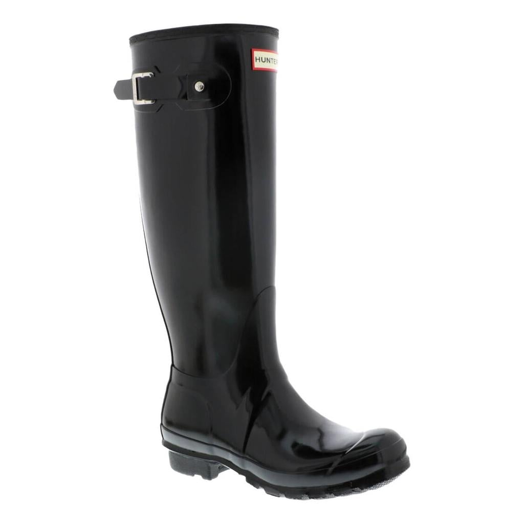 Hunter original tall gloss regenlaarzen met profielzool - zwart