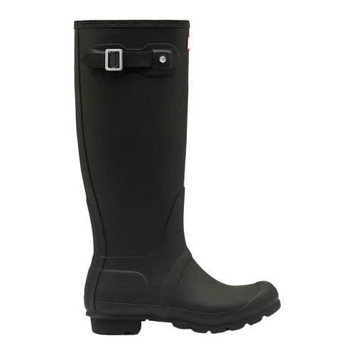 Hunter Original Tall Wellington Boots regenlaarzen met profielzool en logo zwart
