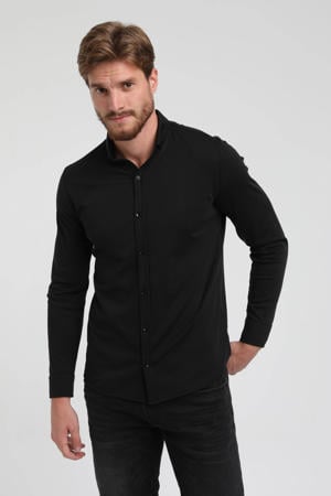 slim fit overhemd zwart