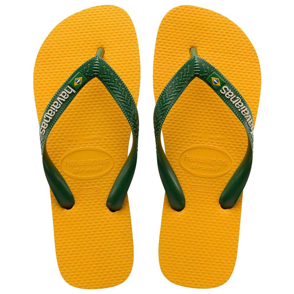 Havaianas teenslippers donkergroen/geel