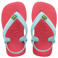 Havaianas teenslippers met hielbandje lichtblauw/roze