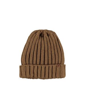 rib gebreide muts camel