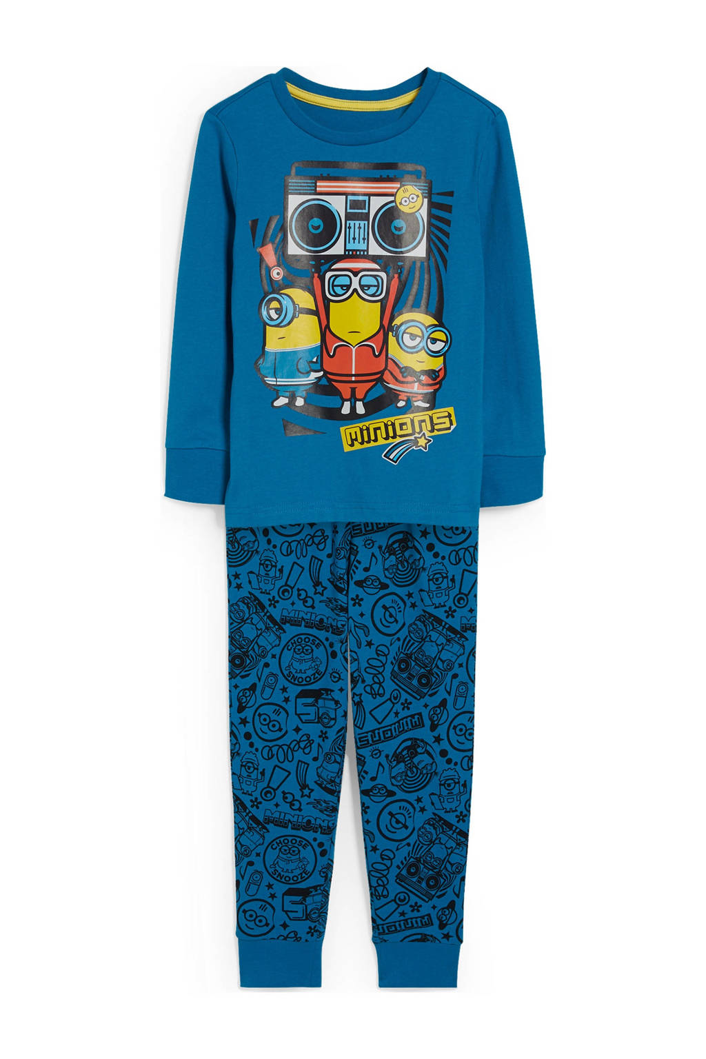 Koninklijke familie eetlust Klap C&A Minions pyjama blauw/zwart/geel | wehkamp
