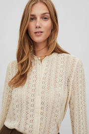 thumbnail: VILA geweven blouse VICHIKKA met kant ecru