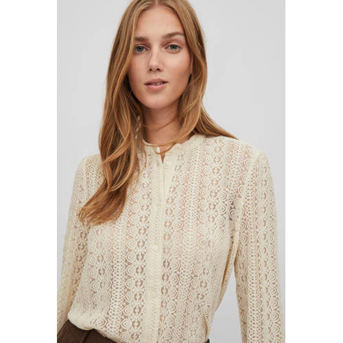 VILA geweven blouse VICHIKKA met kant ecru afbeelding