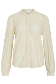 thumbnail: VILA geweven blouse VICHIKKA met kant ecru