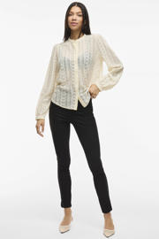 thumbnail: VILA geweven blouse VICHIKKA met kant ecru