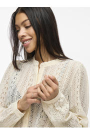 thumbnail: VILA geweven blouse VICHIKKA met kant ecru